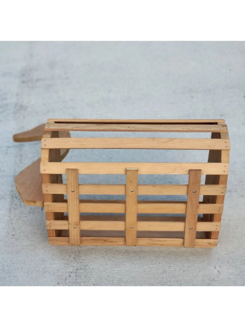 Vintage Wooden Slat Duck Goose Planter Basket